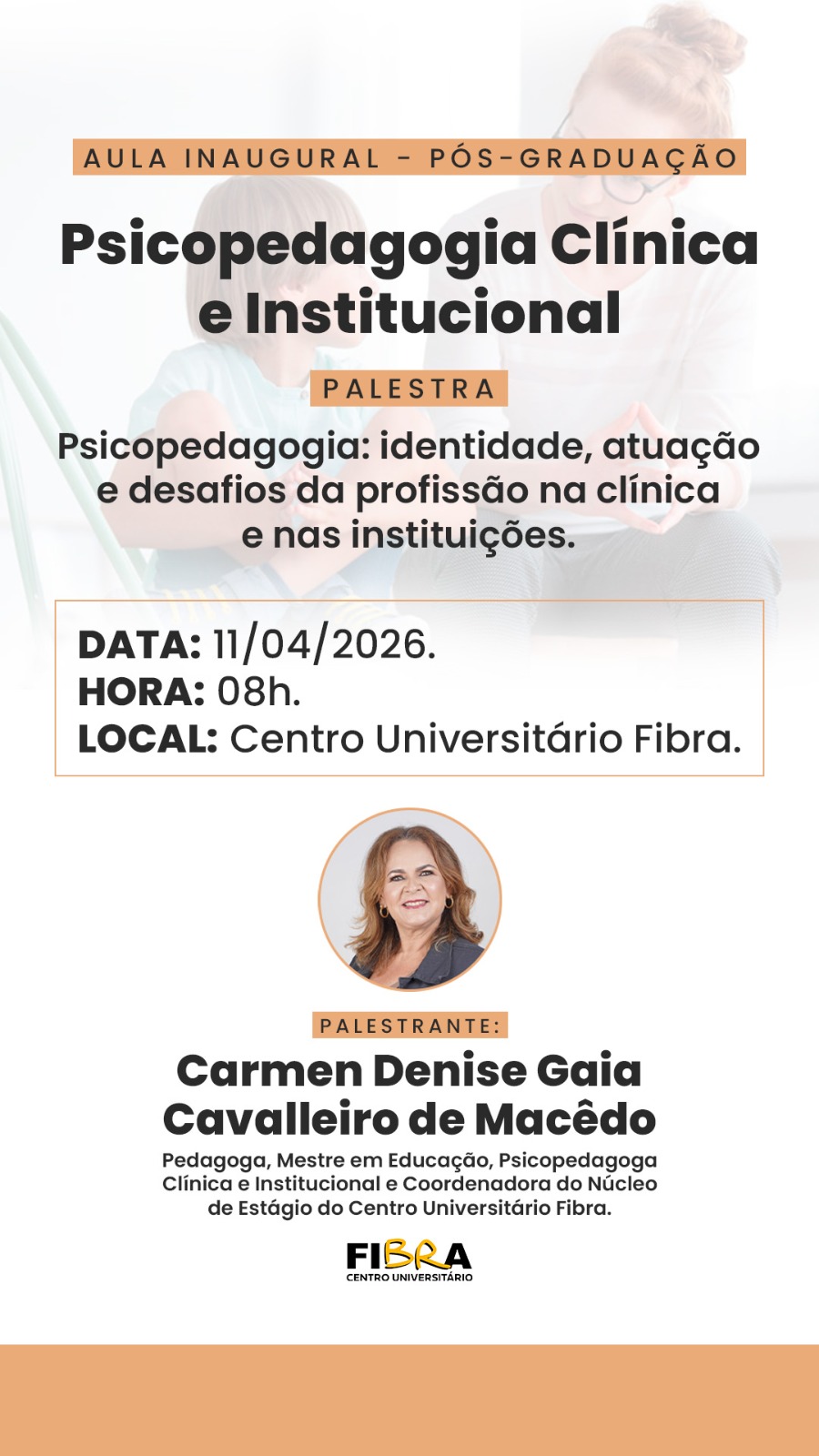 Aula Inaugural - Psicopedagogia Clínica e Institucional