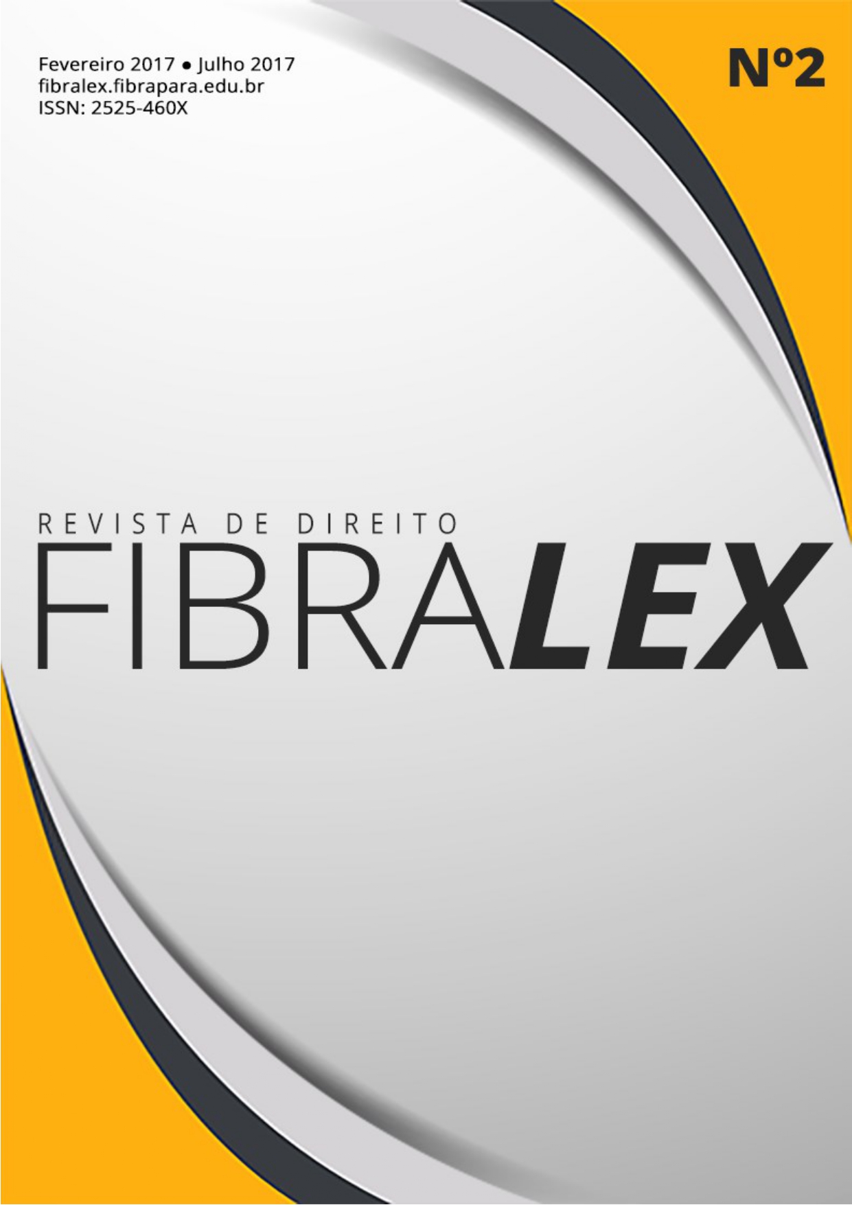 Capa da Revista de Direito Fibralex Número 2, nas cores branca, amarela e preta.