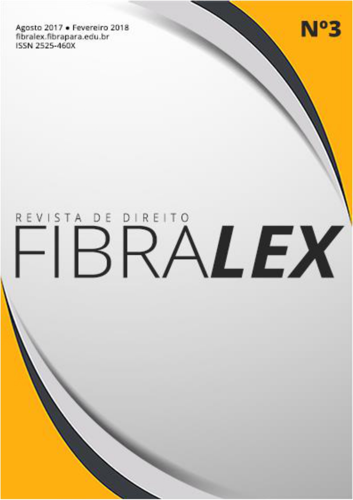 Capa da Revista de Direito Fibralex Número 3, nas cores branca, amarela e preta.